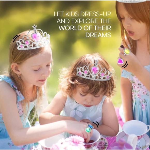 Neliblu Princess Dress-Up Set - Tiara, Wands, Rings - Pretend Play Fun! Toys - Picture 3 of 7